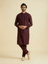 Manyavar Regal Wine Kurta Pajama Ensemble