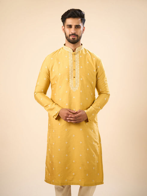 Manyavar Sun Kissed Mustard Kurta Pajama