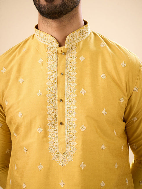 Manyavar Sun Kissed Mustard Kurta Pajama