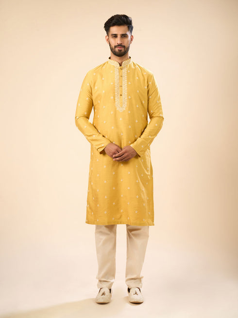 Manyavar Sun Kissed Mustard Kurta Pajama