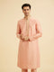 Manyavar Peach Gala Kurta Pajama