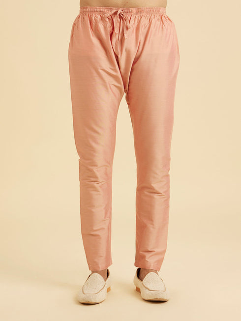 Manyavar Peach Gala Kurta Pajama