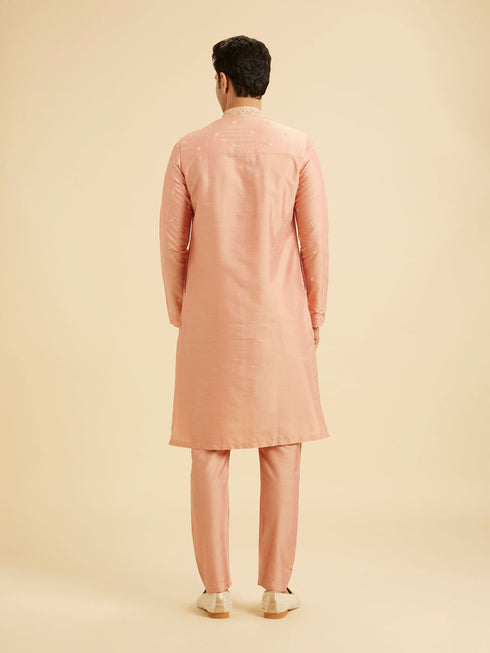 Manyavar Peach Gala Kurta Pajama
