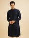 Manyavar Dark Blue Festive Charm Kurta Pajama