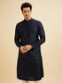 Manyavar Dark Blue Festive Charm Kurta Pajama