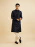 Manyavar Dark Blue Festive Charm Kurta Pajama
