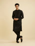 Manyavar Ebony Black Jaal Sequinned Kurta Set