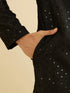 Manyavar Ebony Black Jaal Sequinned Kurta Set