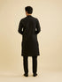 Manyavar Ebony Black Jaal Sequinned Kurta Set