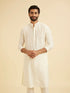 Manyavar Cream Mystic Kurta Pajama