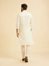 Manyavar Cream Mystic Kurta Pajama