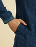 Manyavar Dark Blue Royal Elegance Kurta Pajama