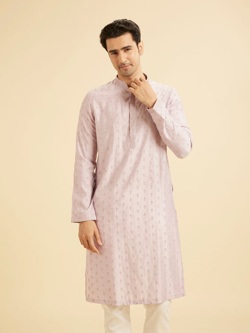 Manyavar Lilac Elegance Kurta Pajama