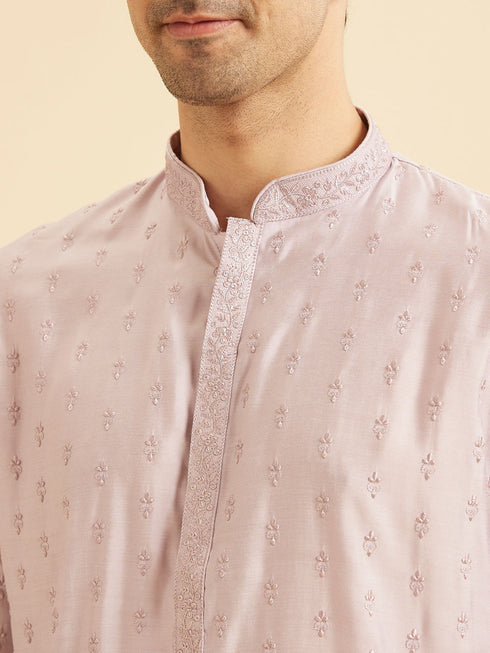 Manyavar Lilac Elegance Kurta Pajama