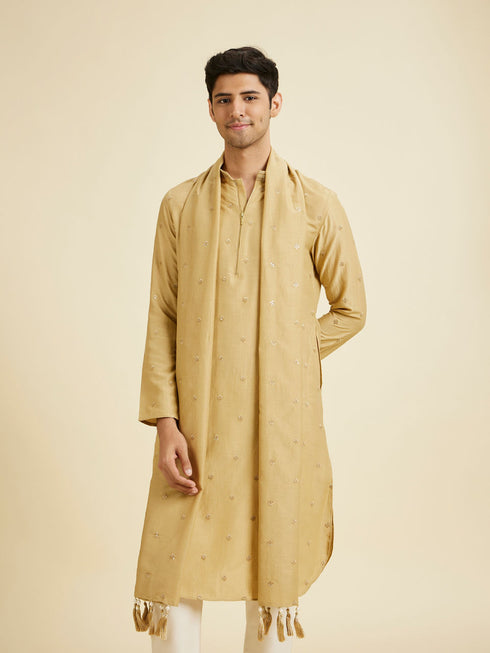 Manyavar Fawn Elegance Kurta Pajama with Dupatta