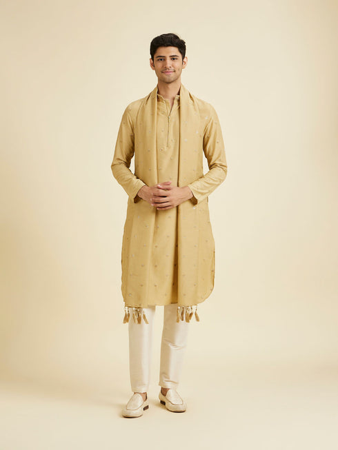 Manyavar Fawn Elegance Kurta Pajama with Dupatta