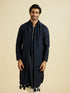 Manyavar Dark Blue Elegance Kurta Set with Dupatta