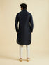 Manyavar Dark Blue Elegance Kurta Set with Dupatta