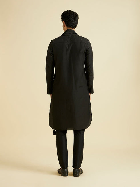 Manyavar Black Elegance Kurta Pajama with Dupatta
