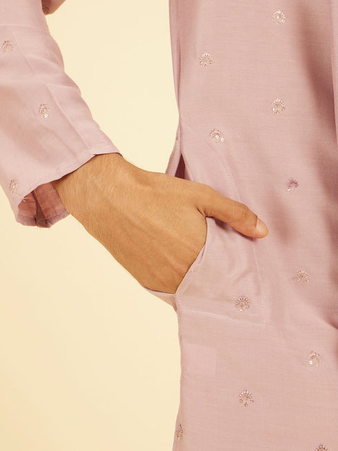 Manyavar Radiant Dusty Pink Kurta Pajama