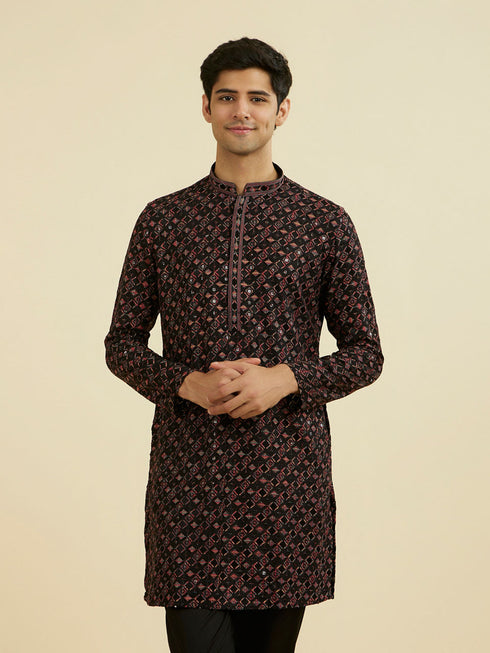 Manyavar Classic Black Ensemble Kurta Pant