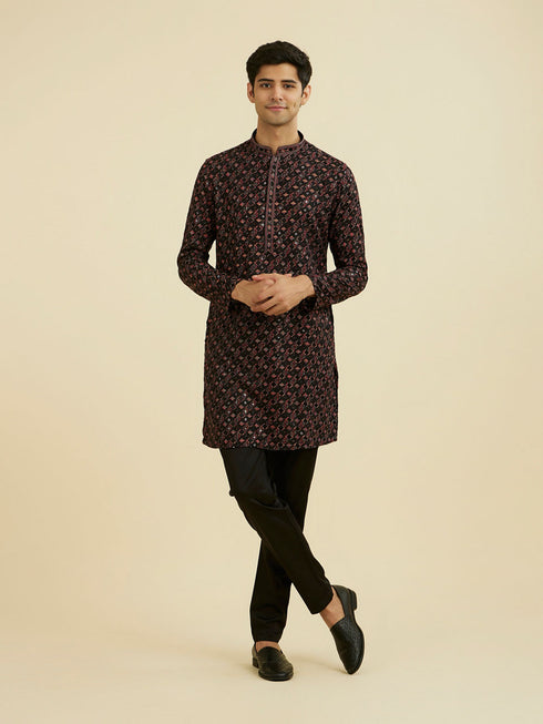 Manyavar Classic Black Ensemble Kurta Pant