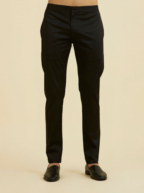 Manyavar Classic Black Ensemble Kurta Pant