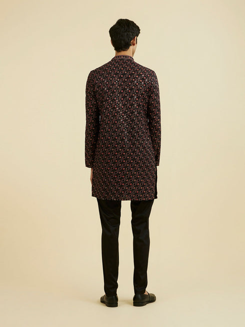 Manyavar Classic Black Ensemble Kurta Pant