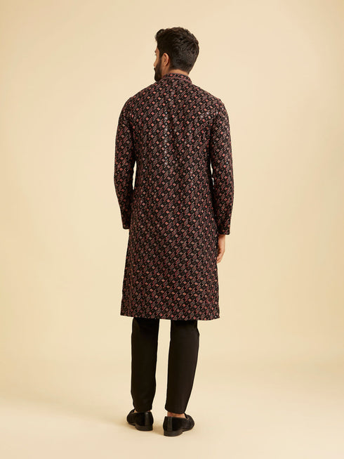 Manyavar Elegant Black Kurta Pajama Ensemble