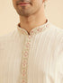 Manyavar Exquisite Cream Kurta Dhoti Ensemble