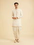 Manyavar Exquisite Cream Kurta Dhoti Ensemble