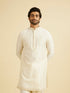 Manyavar Warm White Festive Elegance Kurta Dhoti