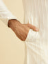 Manyavar Warm White Festive Elegance Kurta Dhoti