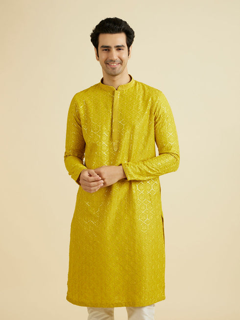 Manyavar Green Enigma Kurta Pajama
