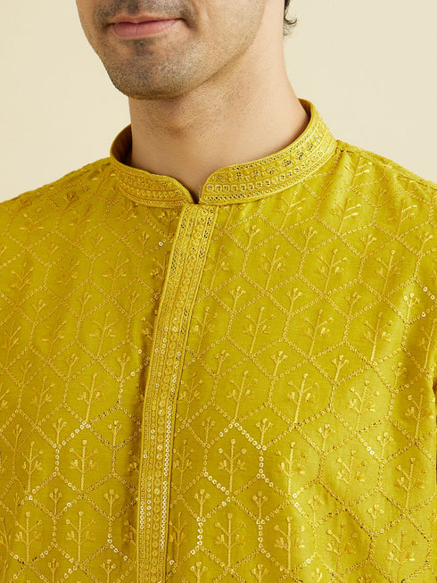 Manyavar Green Enigma Kurta Pajama