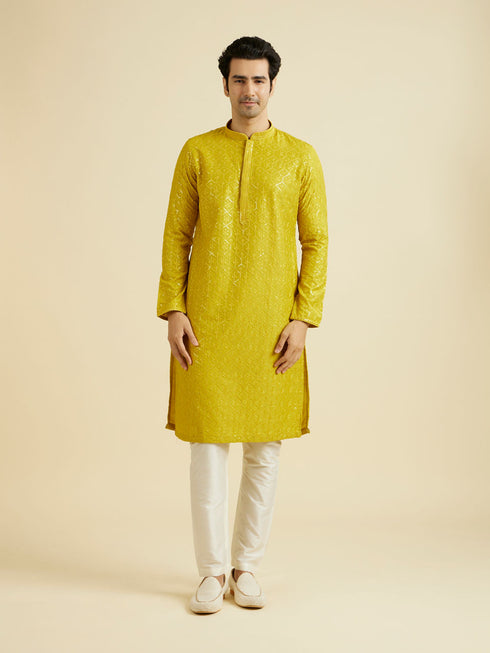 Manyavar Green Enigma Kurta Pajama