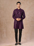 Manyavar Wine Viscose Kurta Pajama