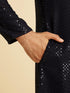 Manyavar Radiant Dark Blue Kurta Pajama