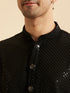 Manyavar Black Elegance Kurta Pajama