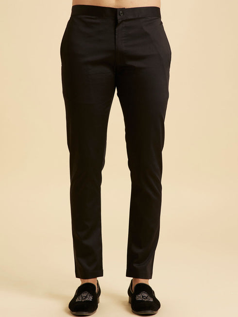 Manyavar Black Elegance Kurta Pajama