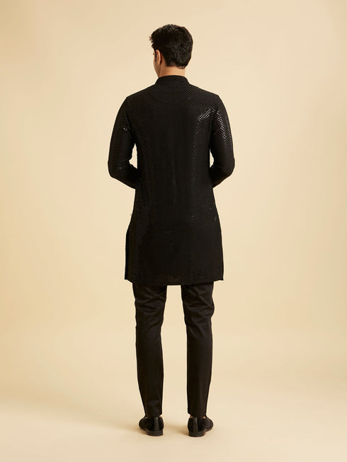Manyavar Black Elegance Kurta Pajama