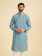 Manyavar Teal Blue Elegance Kurta Pajama