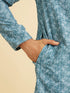 Manyavar Teal Blue Elegance Kurta Pajama