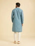 Manyavar Teal Blue Elegance Kurta Pajama