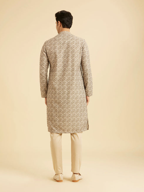 Manyavar Olive Green Exquisite Kurta Pajama