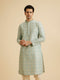 Manyavar Light Mid Green Festive Kurta Pajama