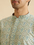 Manyavar Light Mid Green Festive Kurta Pajama