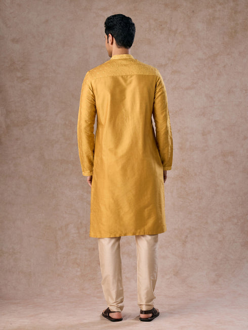 Manyavar Sunset Mustard Elegance Kurta Pajama