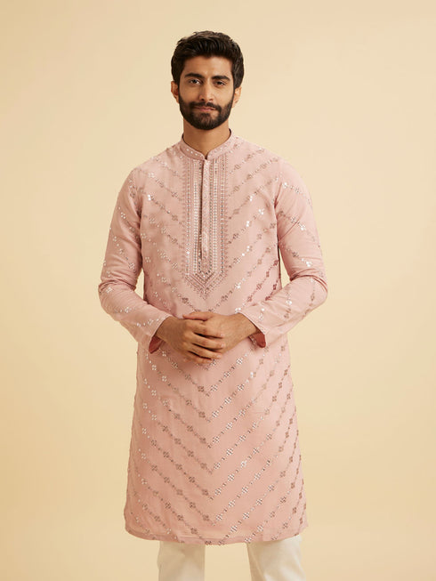 Manyavar Dusty Pink Regal Kurta Pajama