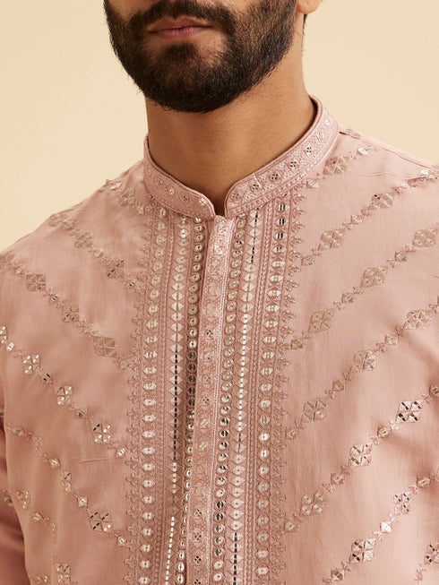 Manyavar Dusty Pink Regal Kurta Pajama